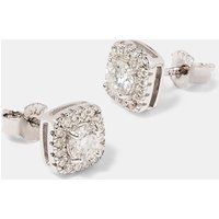 Moissanite 7mm Cluster Stud Earrings Metallic