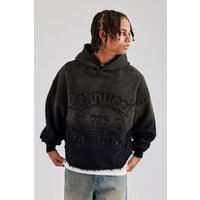 Washed Embroidered Boxy Hoodie