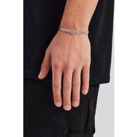 Polished Motif & Outline Cuban Bracelet 5mm Metallic inches