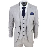 3 Piece Tan Check Tailored Fit Suit 46R