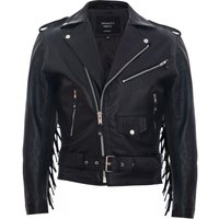 Fringe Hide Brando Tasseled Motorcycle Biker Jacket