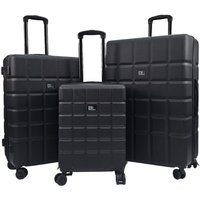 Infinity Leather Black Hard Shell Classic 8 Wheel Cabin Luggage Case Travel Suitcases | Size: Medium