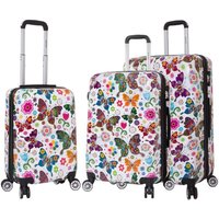 Infinity Leather Hard Shell Butterfly Print Cosmetic Bag | Size: Medium