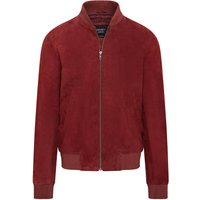 Infinity Leather Men's Soft Goat Suede MA-1 Varsity Bomber Jacket - Dalian in Burgundy | Size: 4XL