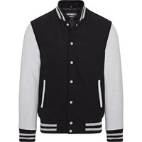 Infinity Leather Men's Letterman Baseball Wool Leather Varsity Bomber Jacket - Genoa in True Black | Size: 4XL