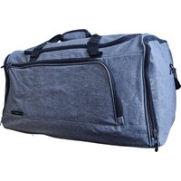 Infinity Leather Extra Large Duffel Weekend Holdall Carry-On Cabin Bag Gym Sports Travel Bag in Grey