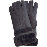 Infinity Leather Women's Genuine Sheepskin Suede Gloves with Roll Up/Down Cuff in Black | Size: Small