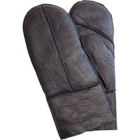 Infinity Leather Genuine Real Sheepskin Leather Mittens Warm Gloves in Black | Size: XL