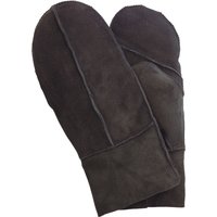 Infinity Leather Genuine Real Sheepskin Suede Mittens Warm Gloves in Black | Size: XL