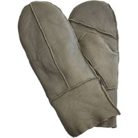 Infinity Leather Genuine Real Sheepskin Leather Mittens Warm Gloves in Olive | Size: Medium