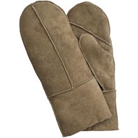 Infinity Leather Genuine Real Sheepskin Suede Mittens Warm Gloves in Tan | Size: XL