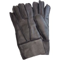 Infinity Leather Sheepskin Leather Gloves with Roll Up/Down Cuff in Black | Size: Medium