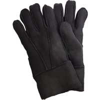 Infinity Leather Sheepskin Suede Gloves with Roll Up/Down Cuff in Black | Size: XL