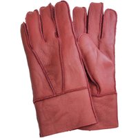 Infinity Leather Sheepskin Leather Gloves with Roll Up/Down Cuff in Red | Size: Large
