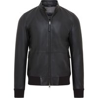 Infinity Leather Men's Retro Leather Bomber Jacket - Adak in Black | Size: Large