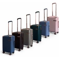 Infinity Leather Hard Shell Cabin 55 x 36 x 22 cm PC Suitcase Luggage Suitable for Easyjet, Ryanair in Green
