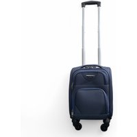 Infinity Leather Soft Shell Lightweight Nylon 4 Wheel Underseat Cabin Case Holiday Suitcase in Navy | Size: XS