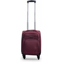 Infinity Leather Soft Shell Lightweight Nylon 4 Wheel Underseat Cabin Case Holiday Suitcase in Wine | Size: XS