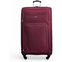 Infinity Leather Soft Shell Lightweight Nylon Extra Large 4 Wheels Travel Suitcase in Wine