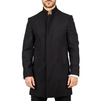 Stand Collar Wool Blend Overcoat 36R