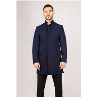 Stand Collar Wool Blend Overcoat 42R