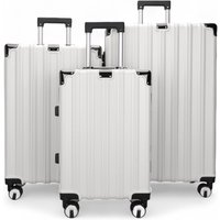 Infinity Leather Hardshell Suitcase Robust 8 Wheel Luggage Cabin Case Bag in White | Size: Small