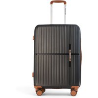 Infinity Leather Hard Shell Cabin 37 x 22 x 56 cm PP Luggage Suitcase Suitable for Easyjet, Ryanair in Black