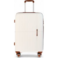 Infinity Leather Hard Shell Cabin 37 x 22 x 56 cm PP Luggage Suitcase Suitable for Easyjet, Ryanair in White