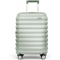 Infinity Leather Hard Shell Cabin 37 x 22 x 55 cm TSA Secure Luggage Suitcase Suitable for Easyjet, Ryanair in Green
