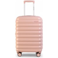 Infinity Leather Hard Shell Cabin 37 x 22 x 55 cm TSA Secure Luggage Suitcase Suitable for Easyjet, Ryanair in Pink