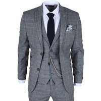 Check Tweed 3 Piece Suit Vintage Pattern Tailored Fit Woollen Suit 36R
