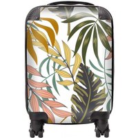 Warren Reed - Designer Tropical Leaves Suitcase in Green | Size: Medium