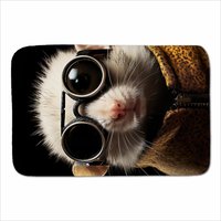 Warren Reed - Designer Siberian Cat With Glasses Splashart Sherpa Blanket in White | Size: Large