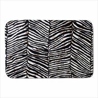 Warren Reed - Designer Zebra Pattern Sherpa Blanket in Black | Size: Large