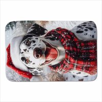 Warren Reed - Designer Christmas Dalmatian Sherpa Blanket in Black | Size: Large