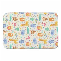 Warren Reed - Designer Cute Pastel Jungle Animals Sherpa Blanket in Yellow | Size: Large
