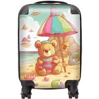 Warren Reed - Designer Lucky Teddy Bear On A Beach Holiday Suitcase in Yellow | Size: Small