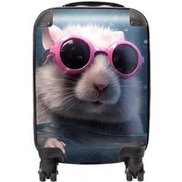 Warren Reed - Designer Splashart DoorMouse with Pink Glasses Suitcase | Size: Small