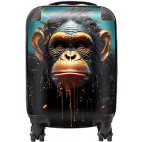 Warren Reed - Designer Monkey Face Splashart Blue Suitcase | Size: Small
