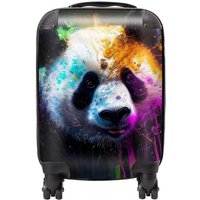 Warren Reed - Designer Panda Face Splashart Colourful Suitcase in Blue | Size: Small