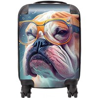 Warren Reed - Designer Bulldog Splashart Suitcase in Brown | Size: Small