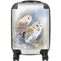 Warren Reed - Designer Barn Ano Owls Watercolour Suitcase in Brown | Size: Small