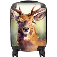 Warren Reed - Designer Splendid Stag Watercolour Suitcase in Brown | Size: Small