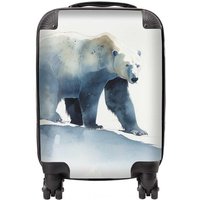 Warren Reed - Designer Polar Bear Watercolour Suitcase in Brown | Size: Small