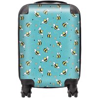 Warren Reed - Designer Hand Drawn Busy Bees Suitcase in Blue | Size: Small