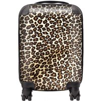 Warren Reed - Designer Leopard Hide Print Suitcase in Brown | Size: Small