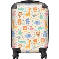 Warren Reed - Designer Cute Pastel Jungle Animals Suitcase in Yellow | Size: Small
