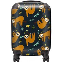Warren Reed - Designer Cute Sloths Suitcase in Brown | Size: Small