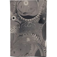Warren Reed - Designer Abstract Moon Shapes Tea Towel in Grey