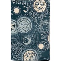 Warren Reed - Designer Silver Blue Moon & Stars Tea Towel